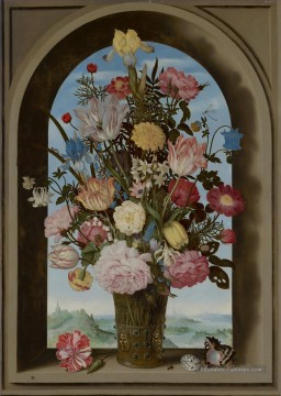  fenetre - Vase de fleurs dans une fenêtre Ambrosius Bosschaert